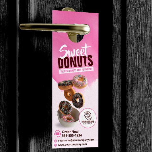 Roze Opvallend Donut Bakkerij Winkel Zoete Treats Deurhanger