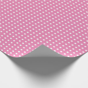 Roze opvulpapier met kleine pooldots cadeaupapier