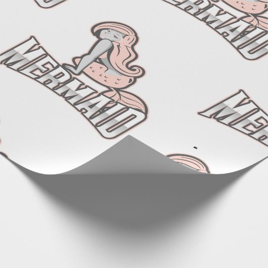 Roze opvulpapier van de partij Mermaid Cadeaupapier (Hoek)