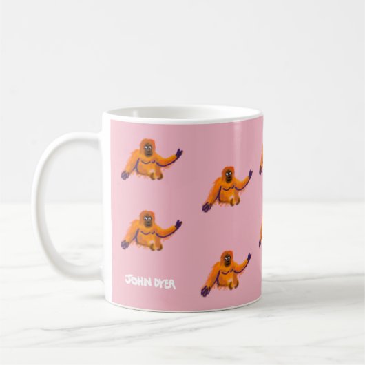 roze Orangutan mok van John Dyer (Links)