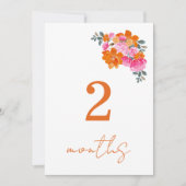 Roze Oranje 2 Maanden Baby Maandelijkse Mijlpaal K Kaart (Voorkant)