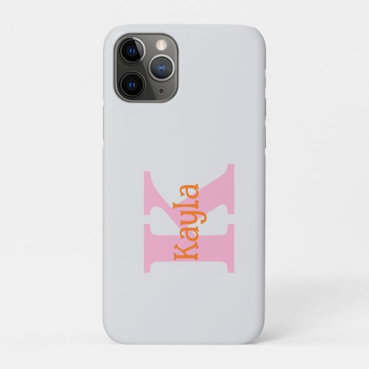 Roze Oranje Aangepaste Kleur Grijs Modern Meisjesa Case-Mate iPhone Case (Achterkant)