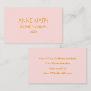 Roze Oranje Aangepaste Kleur Huwelijk Professionee Visitekaartje