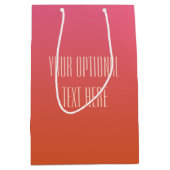 Roze Oranje aangepaste tekstcadeautassen voor verl Medium Cadeauzakje (Voorkant)