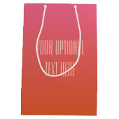 Roze Oranje aangepaste tekstcadeautassen voor verl Medium Cadeauzakje (Achterkant)