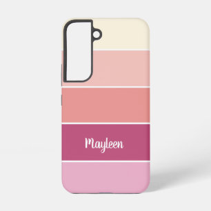 roze oranje Aangepaste Zomer Kleurblok Strepen Samsung Galaxy Hoesje