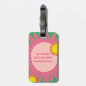 Roze Oranje aanjager GEPERSONALISEERD INITIALEN Bagagelabel (Achterkant verticaal)