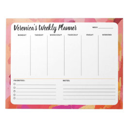 Roze Oranje Abstract wekelijks om lijstblocnote te Notitieblok