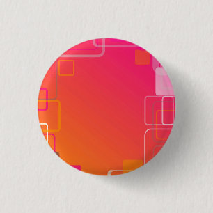 Roze-oranje achtergrond met kleurrijke pleinen ronde button 3,2 cm