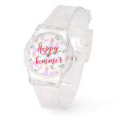 ROZE & ORANJE ANANAS HAPPY SUMMER HORLOGE (Hoek)