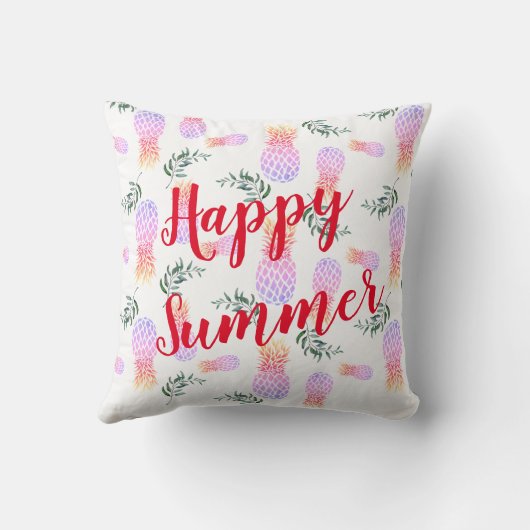 ROZE & ORANJE ANANAS HAPPY SUMMER KUSSEN (Achterkant)