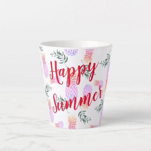 ROZE & ORANJE ANANAS HAPPY SUMMER LATTE MOK (Voorkant)