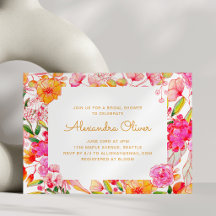 Roze Oranje Aquarel Wilde Bloemen Bruidsdouche