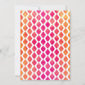 Roze & Oranje Arabische Marokkaanse bruiloft Kaart (Achterkant)