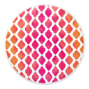 Roze & Oranje Arabische Marokkaanse Glam Indiase T Keramische Knop