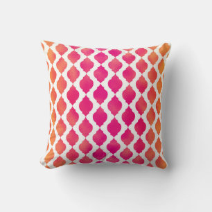 Roze & Oranje Arabische Marokkaanse Glam Indiase T Kussen
