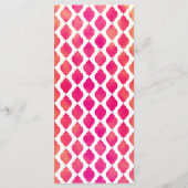 Roze & Oranje Arabische Marokkaanse Glam Party Men Menu (Achterkant)