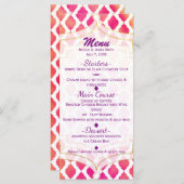 Roze & Oranje Arabische Marokkaanse Glam Party Men Menu (Voorkant / Achterkant)