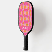 Roze oranje argyle preppy aangepaste pickleball-pa pickleball paddle (Links)