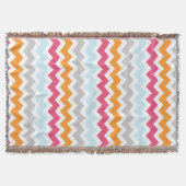Roze Oranje blauw Chevron Pattern Drow Blanket Deken (Voorkant)