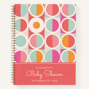 Roze Oranje Blauw Geometrisch BABY SHOWER Notitieboek