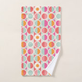 Roze Oranje Blauw Geometrisch Patroon Bad Handdoek (Handdoek)