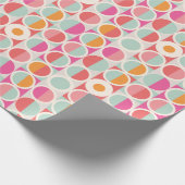 Roze Oranje Blauw Geometrisch Patroon Cadeaupapier (Hoek)