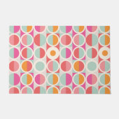Roze Oranje Blauw Geometrisch Patroon Deurmat (Voorkant)
