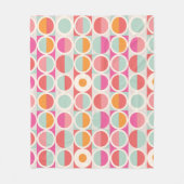 Roze Oranje Blauw Geometrisch Patroon Fleece Deken (Voorkant)
