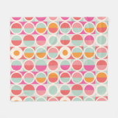 Roze Oranje Blauw Geometrisch Patroon Fleece Deken (Voorkant (Horizontaal))