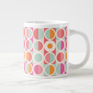 Roze Oranje Blauw Geometrisch Patroon Grote Koffiekop