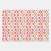 Roze Oranje Blauw Geometrisch Patroon Inpakpapier Vel (Voorkant 3)