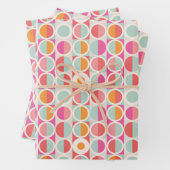 Roze Oranje Blauw Geometrisch Patroon Inpakpapier Vel (In situ)