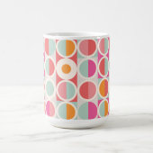 Roze Oranje Blauw Geometrisch Patroon Koffiemok (Center)