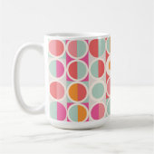 Roze Oranje Blauw Geometrisch Patroon Koffiemok (Links)