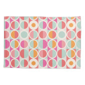 Roze Oranje Blauw Geometrisch Patroon Kussensloop (Achterkant-Links)