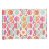 Roze Oranje Blauw Geometrisch Patroon Kussensloop (Voorkant-Rechts)