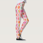 Roze Oranje Blauw Geometrisch Patroon Leggings (Rechts)
