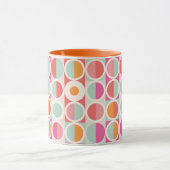 Roze Oranje Blauw Geometrisch Patroon Mok (Midden)