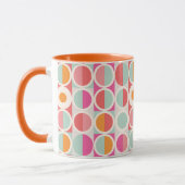 Roze Oranje Blauw Geometrisch Patroon Mok (Links)