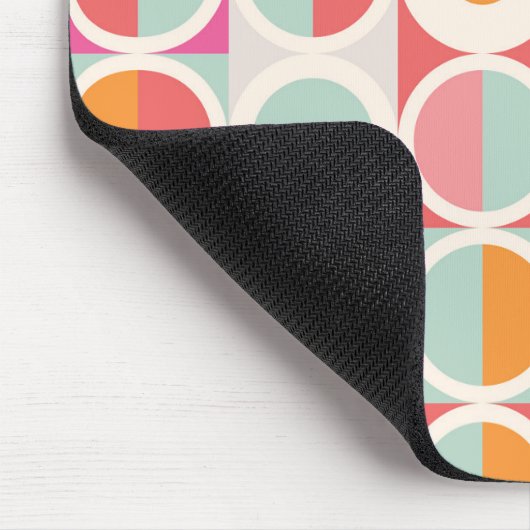 Roze Oranje Blauw Geometrisch Patroon Muismat (Hoek)