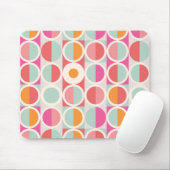 Roze Oranje Blauw Geometrisch Patroon Muismat (Met muis)