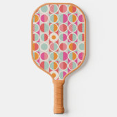Roze Oranje Blauw Geometrisch Patroon Pickleball Paddle (Voorkant)