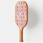 Roze Oranje Blauw Geometrisch Patroon Pickleball Paddle (Links)