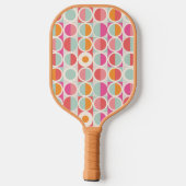 Roze Oranje Blauw Geometrisch Patroon Pickleball Paddle (Achterkant)