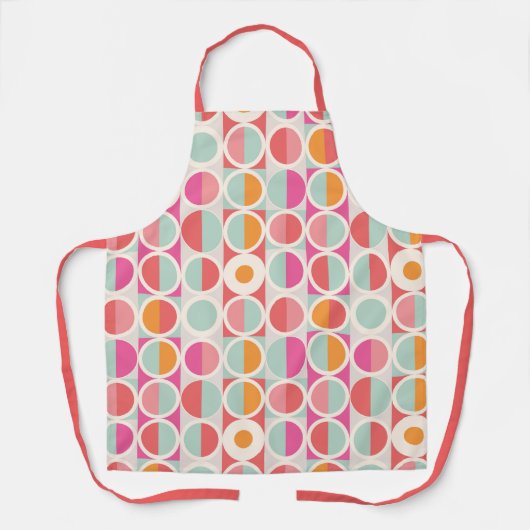 Roze Oranje Blauw Geometrisch Patroon Schort (Voorkant)