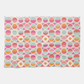 Roze Oranje Blauw Geometrisch Patroon Theedoek (Horizontaal)