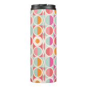Roze Oranje Blauw Geometrisch Patroon Thermosbeker (Achterkant)
