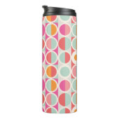 Roze Oranje Blauw Geometrisch Patroon Thermosbeker (Geroteerd rechts)