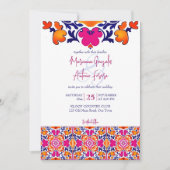 Roze oranje blauw Mexicaanse tegels allemaal in éé Kaart (Voorkant)